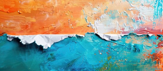 A torn paper against a backdrop of painted copy space image