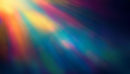 Fototapeta premium Abstract Vibrant Spectrum. Blurred Rainbow of Dynamic Light Streaks and Soft Glows on a Dark Background, Energy Movement Mystical Atmosphere. Banner Poster Background Wallpaper With Copy Space