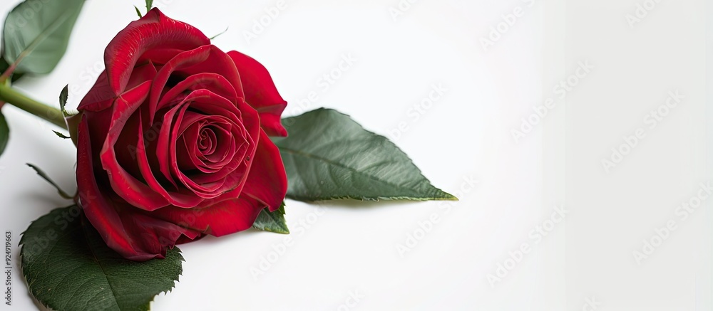 Poster Red rose with copy space image for personalized text