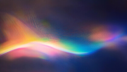 Abstract Vibrant Spectrum. Blurred Rainbow of Dynamic Light Streaks and Soft Glows on a Dark Background, Energy Movement Mystical Atmosphere. Banner Poster Background Wallpaper With Copy Space