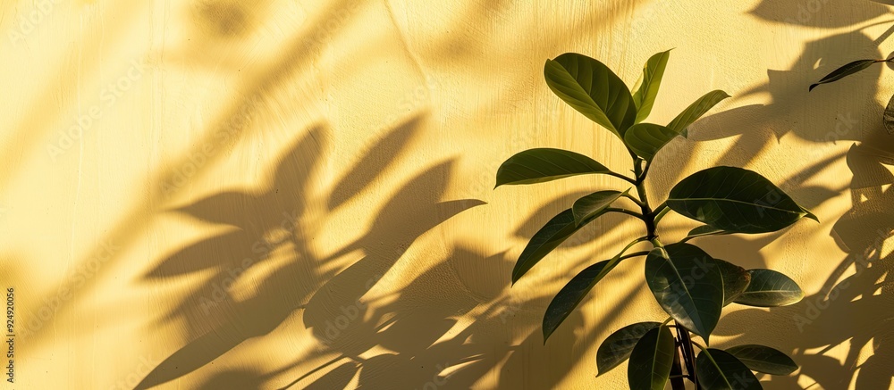 Leinwandbilder copy space image featuring a plant s shadow cast on a bright wall ideal for adding text