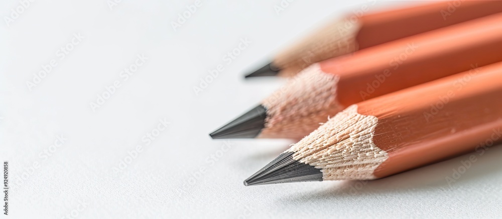 Poster fresh blurred pencils against a white backdrop with ample copy space image