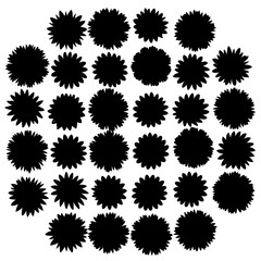 A grid of black circles on a white background is visually appealing