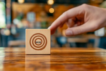 2025 growth business. wooden block with 2024 change to 2025, Set up objective target business cost and budget planning for new year concept