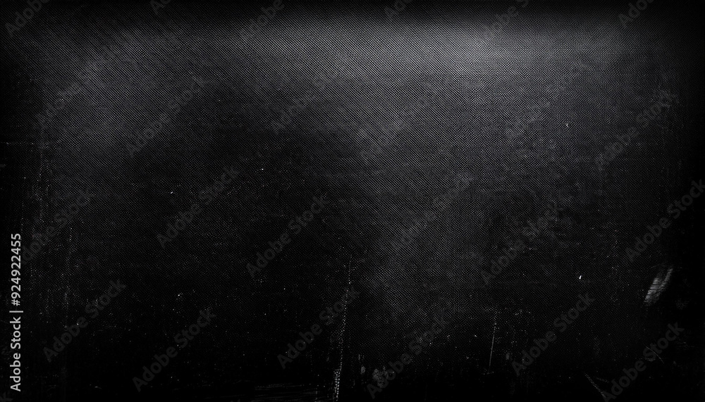 Aufkleber Grungy Black Texture with Subtle Scratches Light Gradient, Design Project Gritty Raw Visual Element. Banner Poster Background Wallpaper With Copy Space
