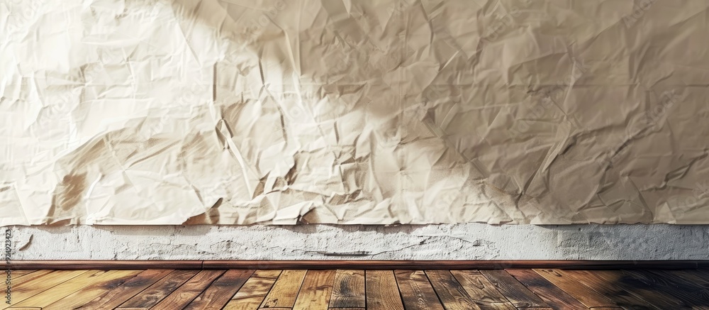 Poster a paper poster with copy space on a wall provides a blank area for textures or backgrounds in an ima