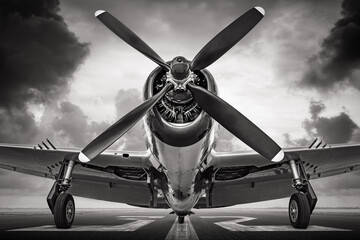 historical fighter plane on a runway