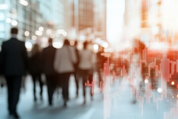 Navigating Economic Growth: Financial Advisors Discussing Trends in a Busy Urban Environment