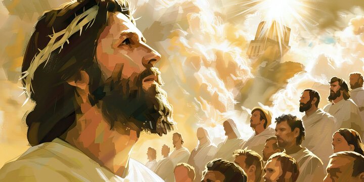 The Second Coming: The Glorious Return of Christ - Visualize a scene of triumph and glory as Jesus Christ returns to earth to establish His kingdom at the end of the age