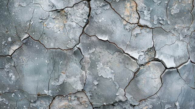A cracked wall background with prominent fractures and weathered paint, creating a sense of age and decay that adds unique character and texture to any design project