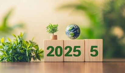 2025 growth business. wooden block with 2024 change to 2025, Set up objective target business cost and budget planning for new year concept