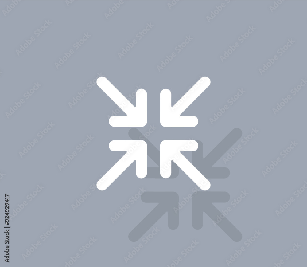 Poster vector icon of white color with shadow on gray background
