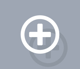 Obraz premium Vector icon of white color with shadow on gray background