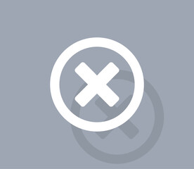 Obraz premium Vector icon of white color with shadow on gray background