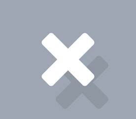 Obraz premium Vector icon of white color with shadow on gray background