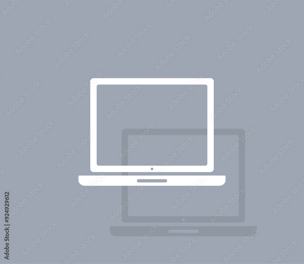 Poster vector icon of white color with shadow on gray background