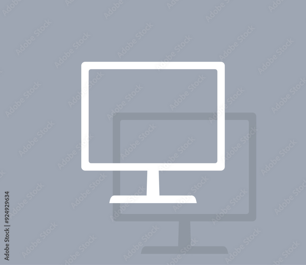 Poster vector icon of white color with shadow on gray background