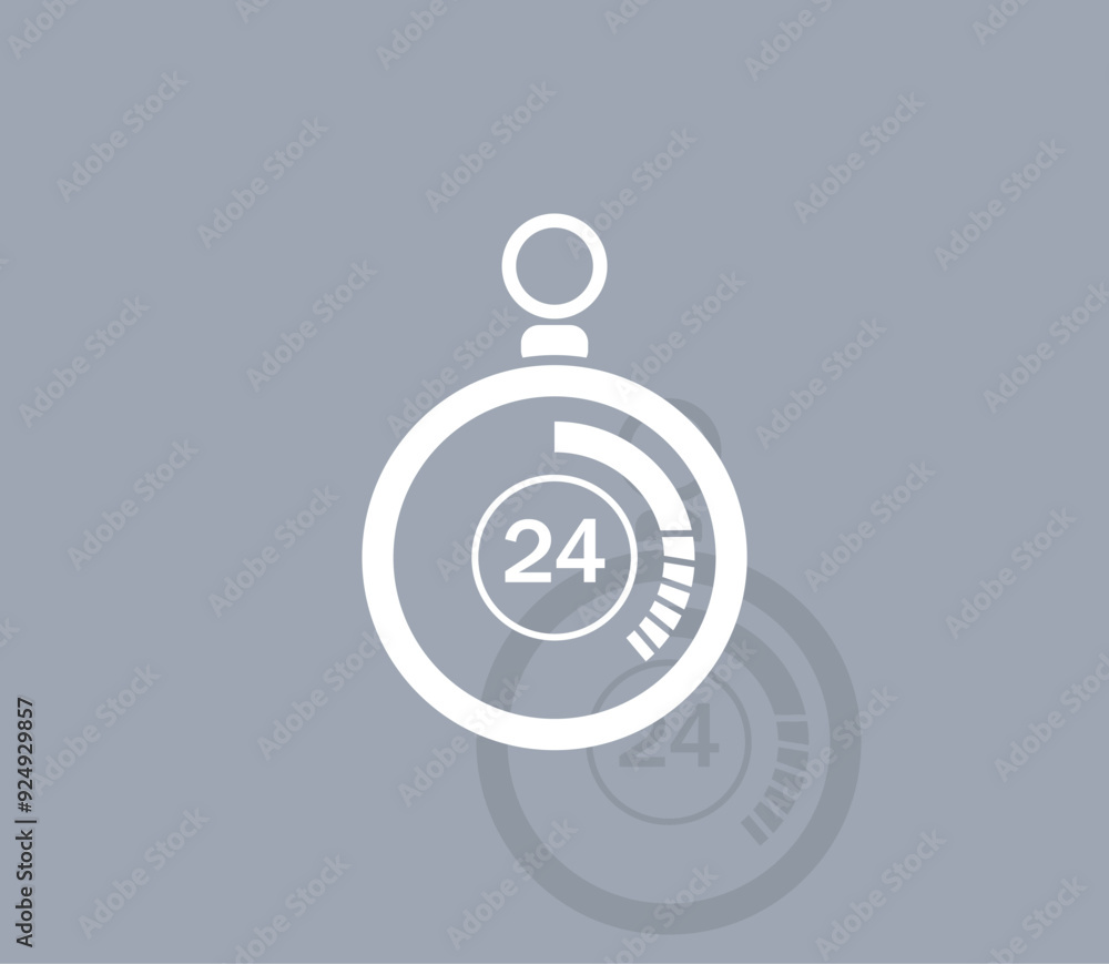 Poster vector icon of white color with shadow on gray background
