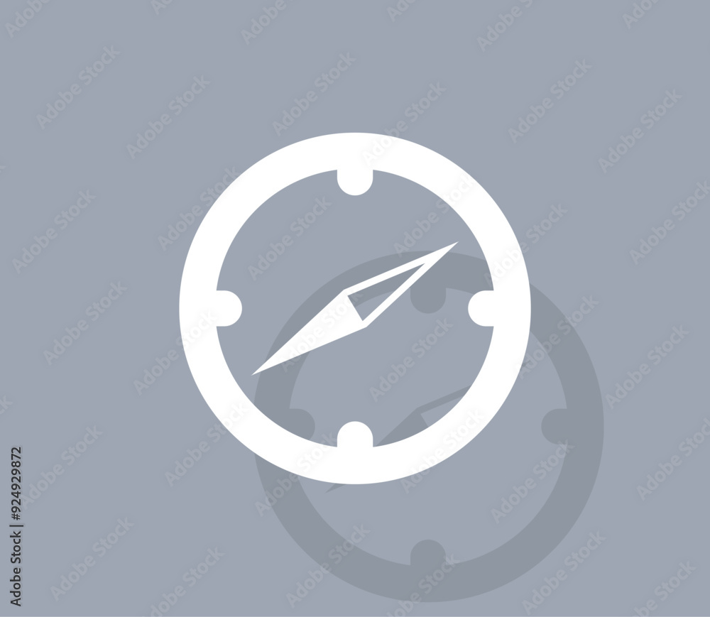 Poster vector icon of white color with shadow on gray background