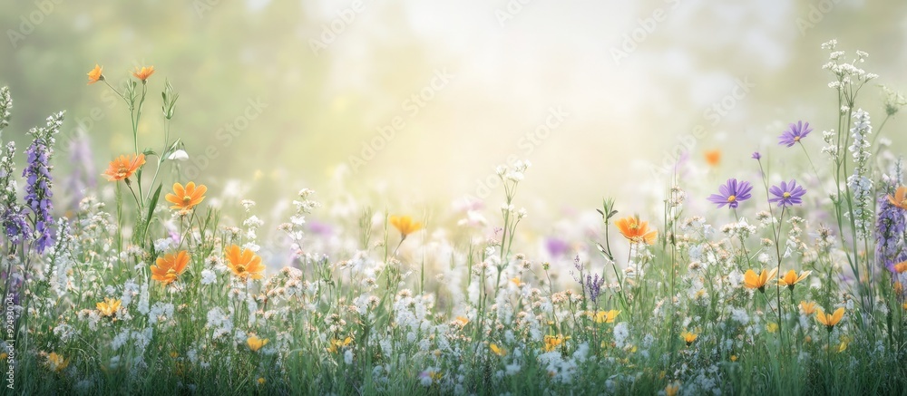 Leinwandbilder summer backdrop featuring wildflowers. with copy space image. place for adding text or design