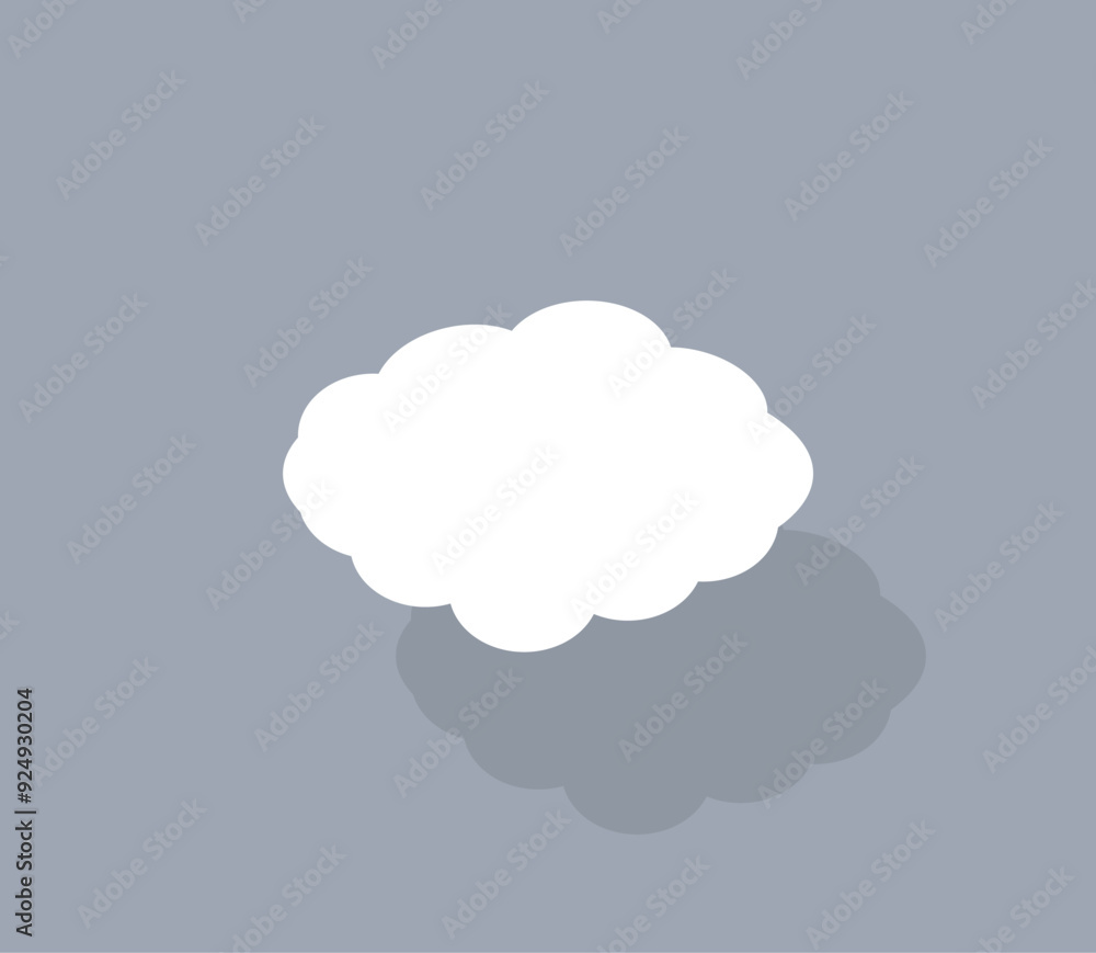 Poster vector icon of white color with shadow on gray background