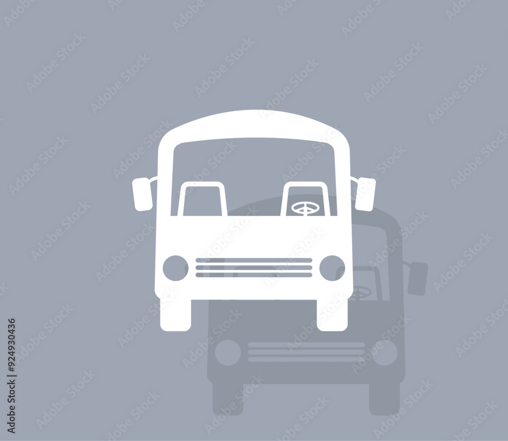 Poster vector icon of white color with shadow on gray background