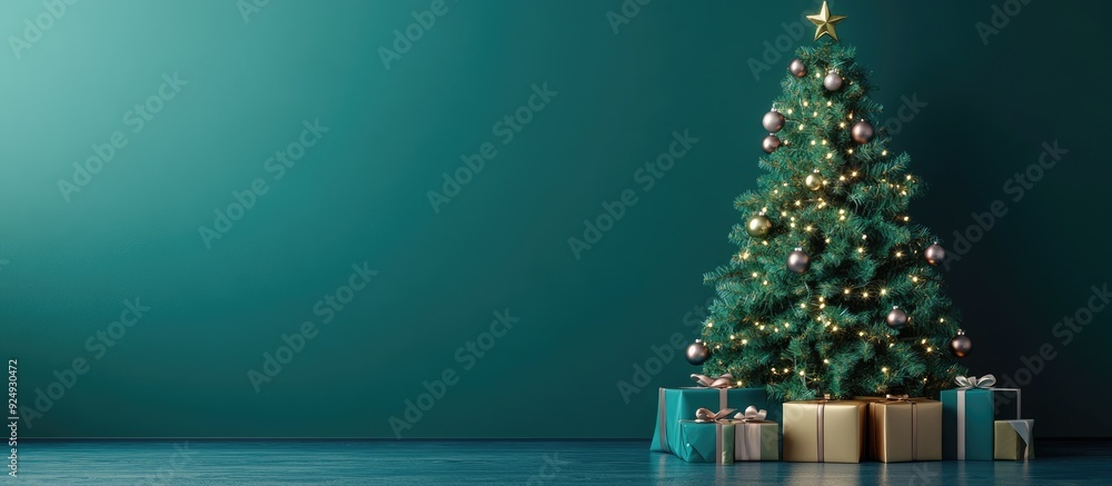Aufkleber are you interested in this holiday tree. with copy space image. place for adding text or design