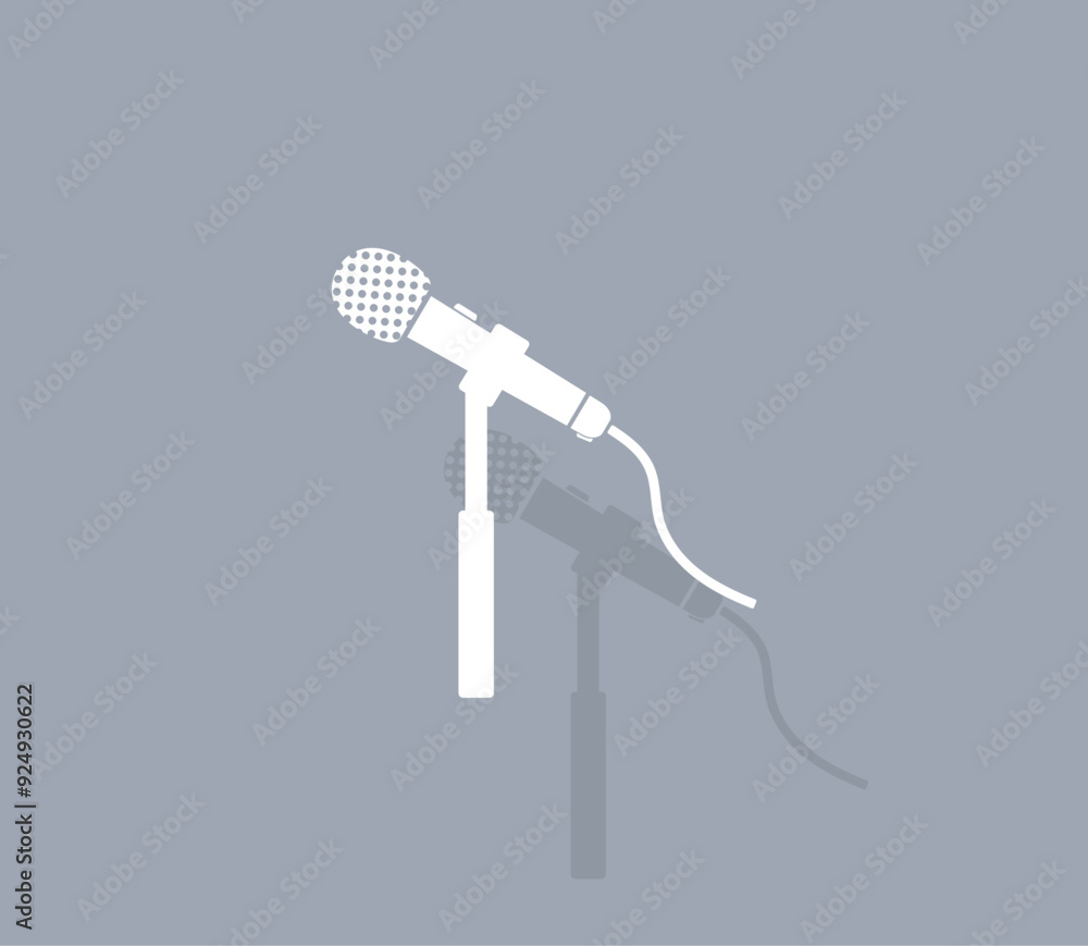 Poster vector icon of white color with shadow on gray background