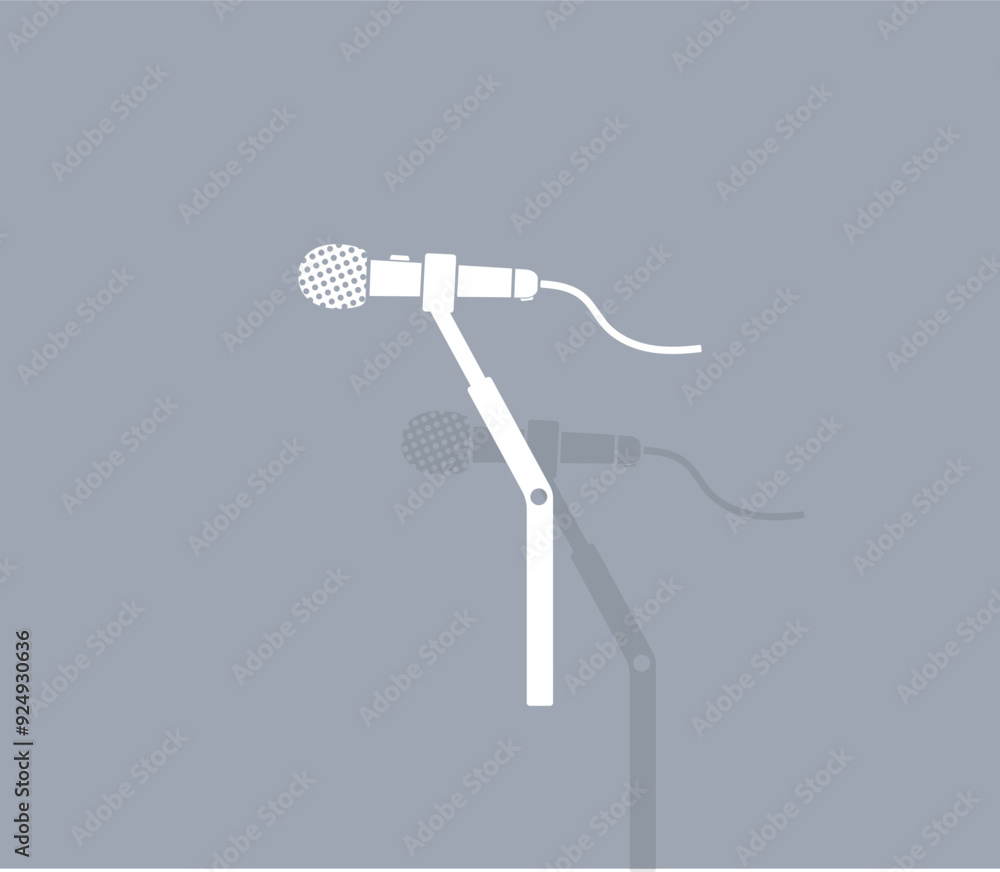 Poster vector icon of white color with shadow on gray background