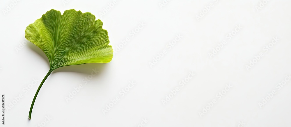 Poster Ginkgo leaf against a white background. with copy space image. Place for adding text or design