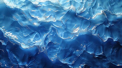 Obraz premium Serene Ocean Scene: Light Blue Ripples of Seawater Gently Lapping Shoreline, Tranquil Beach View