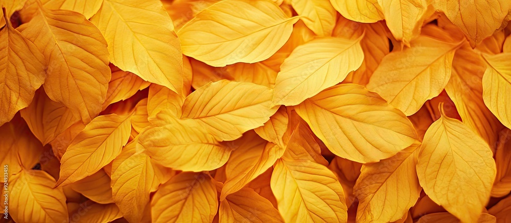 Poster textured background of leaves yellow foliage. with copy space image. place for adding text or design