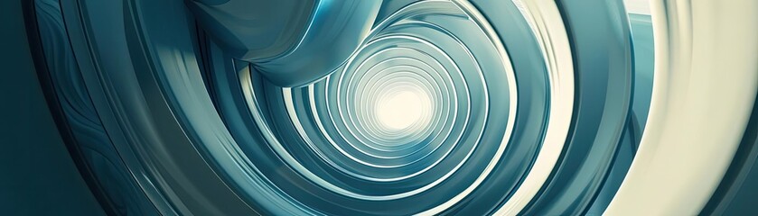 Obraz premium Abstract view of a swirling tunnel with light at the end, creating a sense of depth and motion. Ideal for modern art concepts.