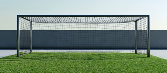 Fototapeta premium Soccer goal post. with copy space image. Place for adding text or design