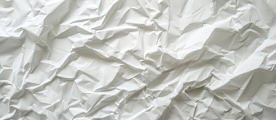 Obraz premium white wrinkled crumpled paper background grunge texture backdrop. with copy space image. Place for adding text or design