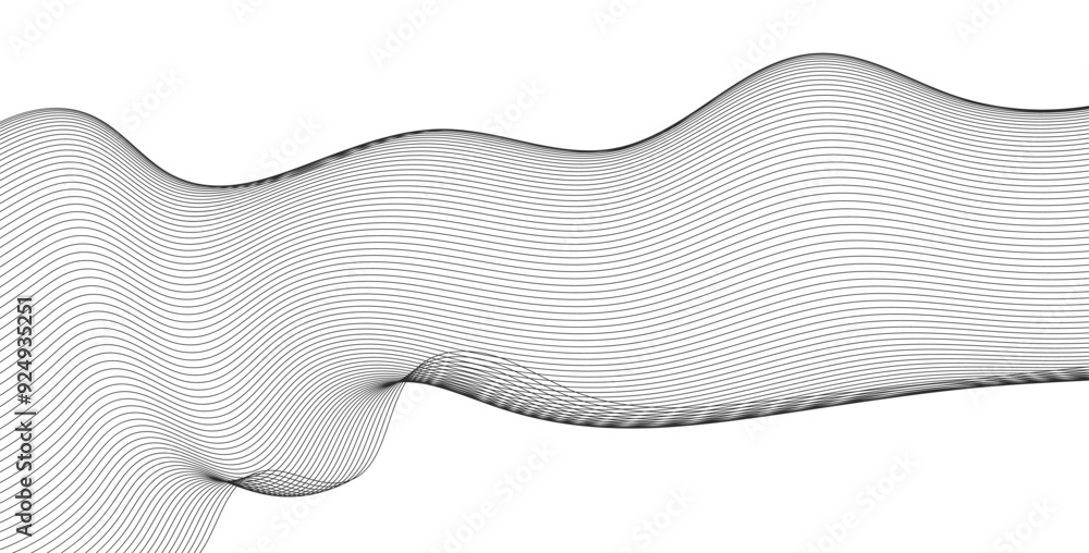 Poster futuristic line stripe pattern on white wavy background. abstract modern background futuristic graph