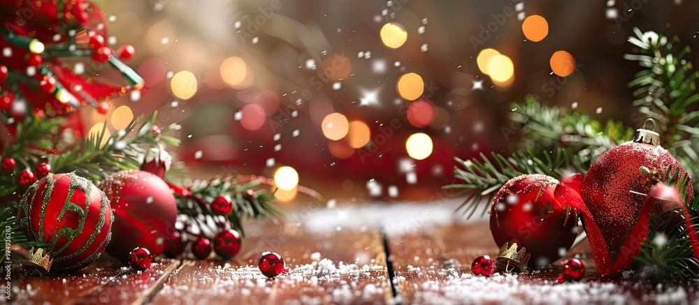 Poster christmas decor. with copy space image. place for adding text or design