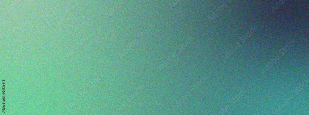 Aufkleber grainy gradient aqua green background light to dark ocean green smooth noise texture. natural gradie