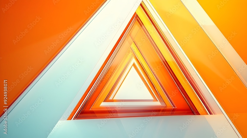 Poster futuristic simplicity transparent orange triangle geometric abstract minimal design