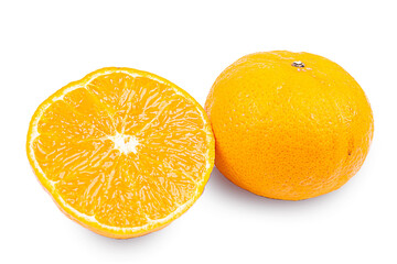 Sliced orange fruit on PNG or transparent background