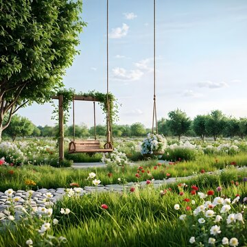 garden with flowers