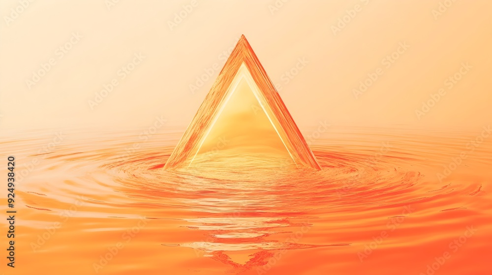 Poster energetic triangle in rippled motion signifying progress and transformation
