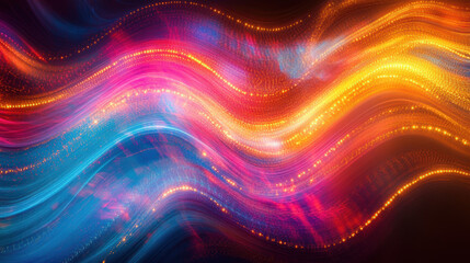 Obraz premium A colorful wave with a lot of sparkles