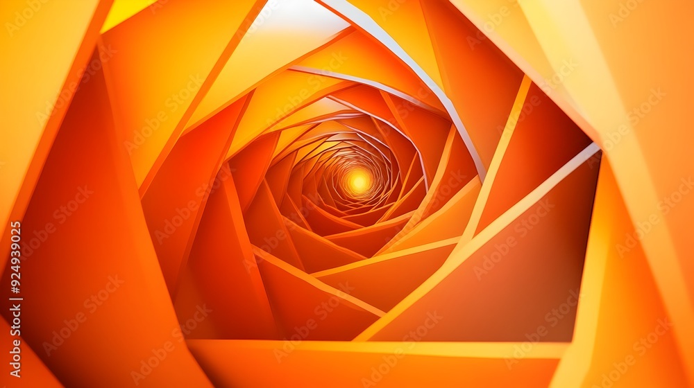 Poster spiral triangular abstraction symbolizing forward evolution