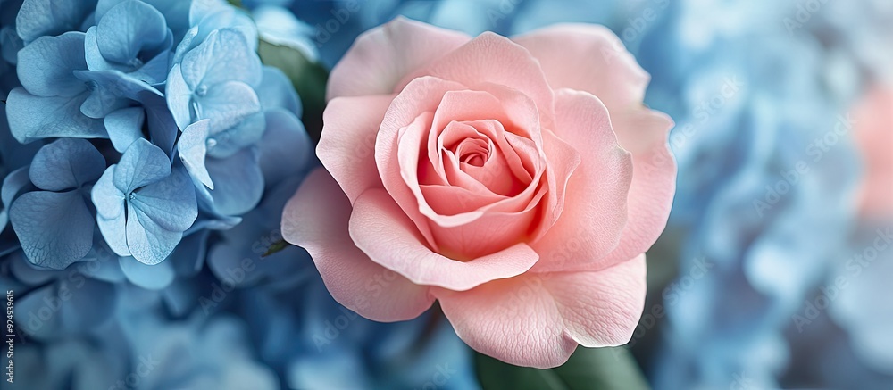 Leinwandbilder macro abstract art perspective of a stunning pink rose flower bloom in a floral arrangement featurin