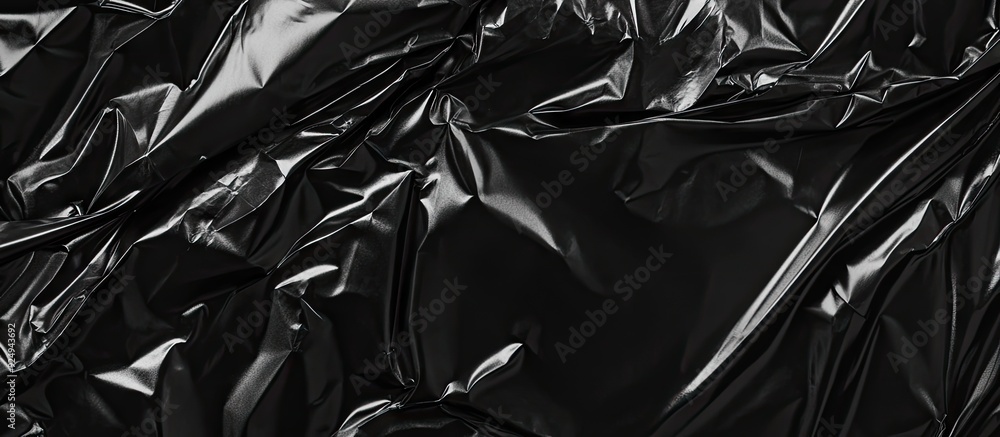 Aufkleber Texture of a black plastic bag. with copy space image. Place for adding text or design