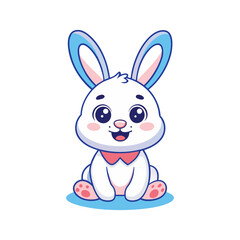 Obraz premium Charming cute rabbit cartoon clipart vector icon for various design needs.