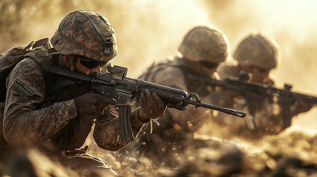 Indian BSF army fighting in warfront