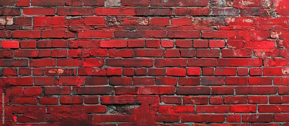 Poster weathered red brick wall background texture. with copy space image. Place for adding text or design