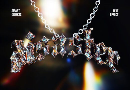 Sparkly Diamond Text Effect Mockup